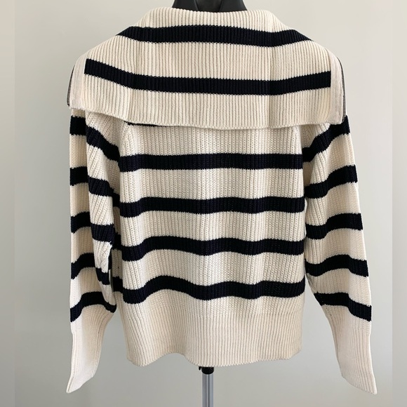 Striped Half-Zip Knit Sweater - Picture 2 of 6